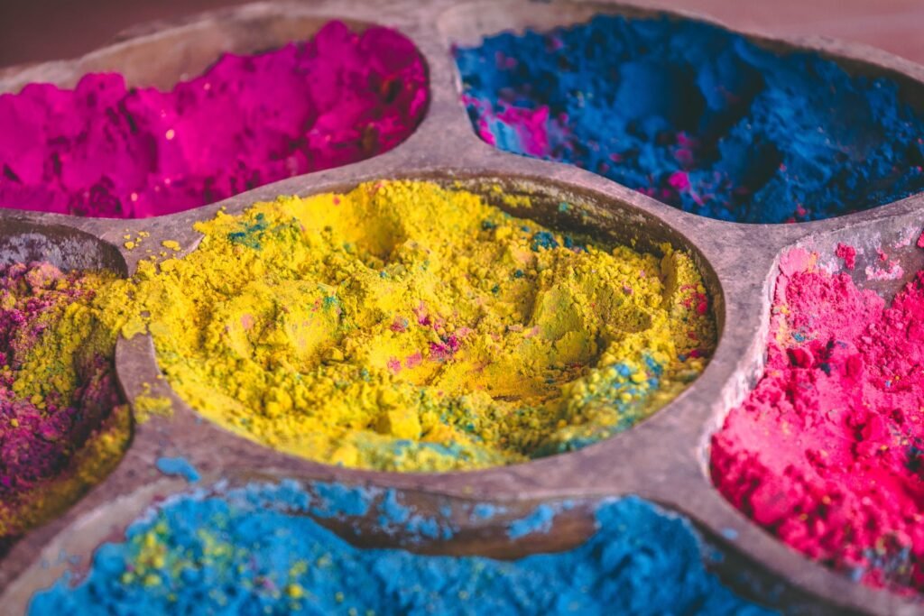 Colours used in Holi Festival
