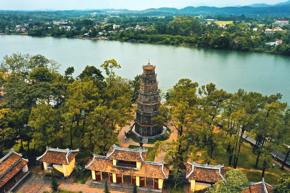Visit the Thien Mu Pagoda in Vietnam in October