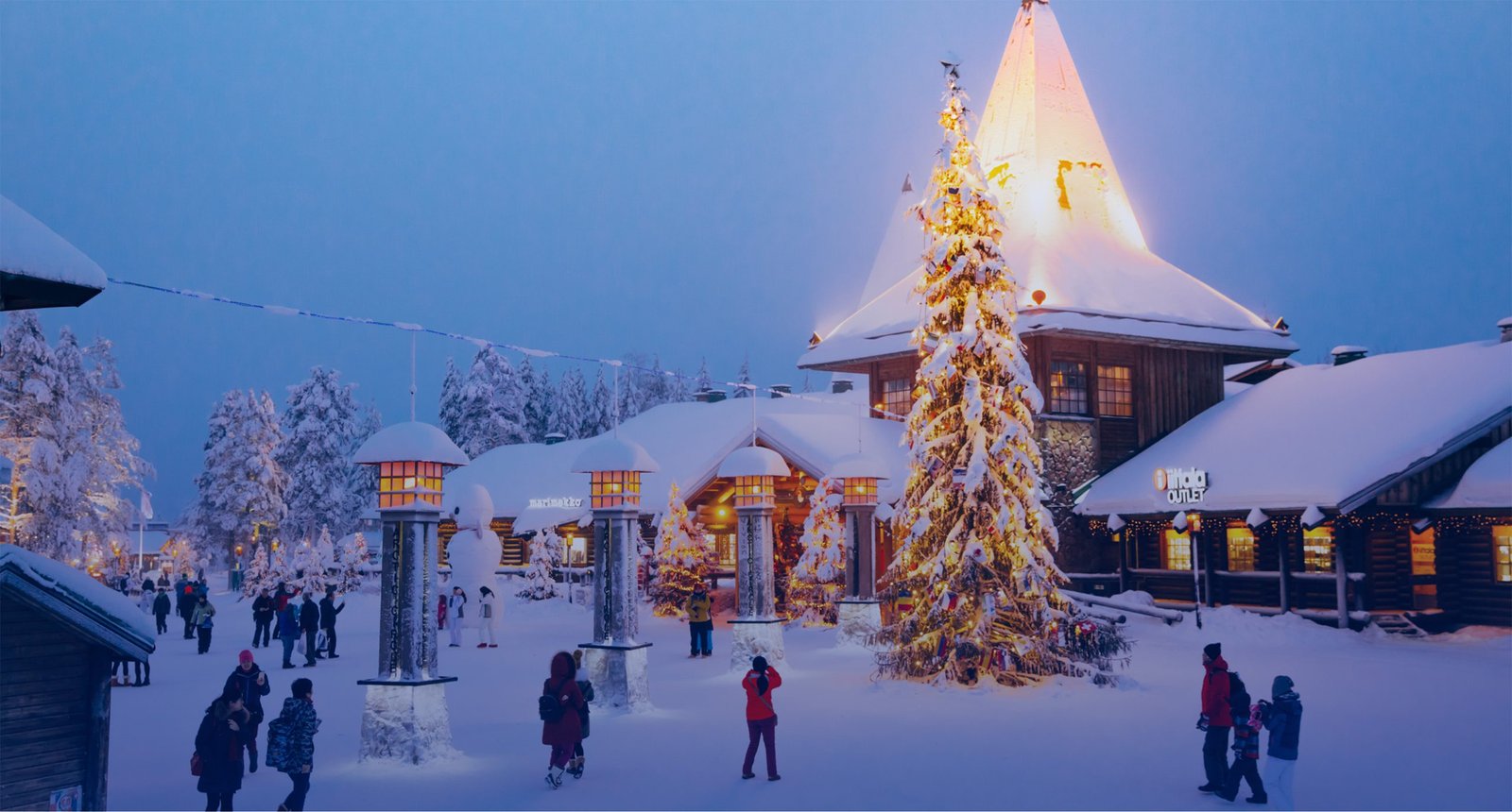 Santa Claus Village in Finland in December